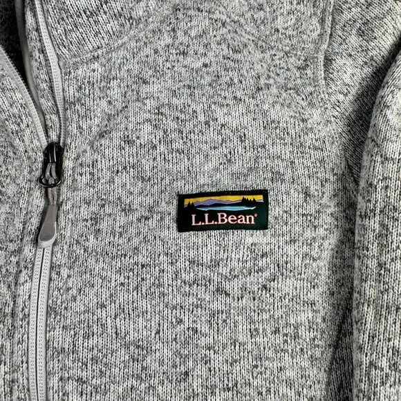 Womens L.L. Bean Pewter Gray Full Zip Fleece Sweater Jacket Large - Picture 4 of 6